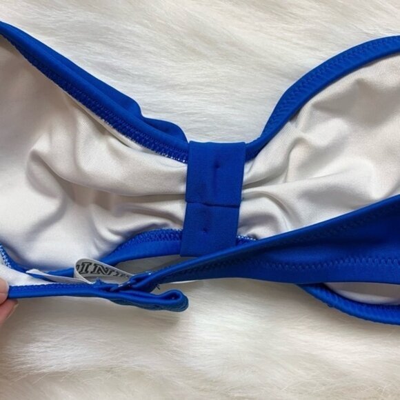 Pink Victoria's Secret Halter Bikini Top Bandeau Swimwear Beach Blue XS - Picture 11 of 13